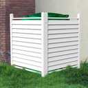 36" W X 45" H Reinforced White Vinyl Privacy Fence, Double Windproof Air Conditioner Fence Trash Can Fence, Louvered Vinyl Screen Panel Kit (2 Panels)