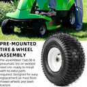 AR-PRO Replacement 15x6.00-6 Front Tire and Wheel Assembly for Riding Mower Lawn Tractor, 3" Centered Hub and 3/4" Bushings, 4-Ply Pneumatic (Set of 2)