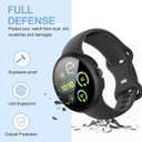shenou [6-Pack] Case for Google Pixel Watch 4 41mm (2025 New), Hard PC Shockproof Bumper Cover with Tempered Glass Screen Protector for Google Pixel Watch 4 41mm