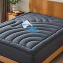 Waterproof Mattress Pad Full, Quilted Fitted Full Mattress Topper, Five-Layers Noiseless Mattress Protector Cover with 8"-21" Deep Pocket, Machine Washable, Grey, 54x75