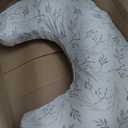 Boppy Nursing Pillow - Firm, Ergonomic U-Shaped Bottle and Breastfeeding Pillow with High Lift for Comfort and Support, Spacious Surface - Gray Gentle Leaves
