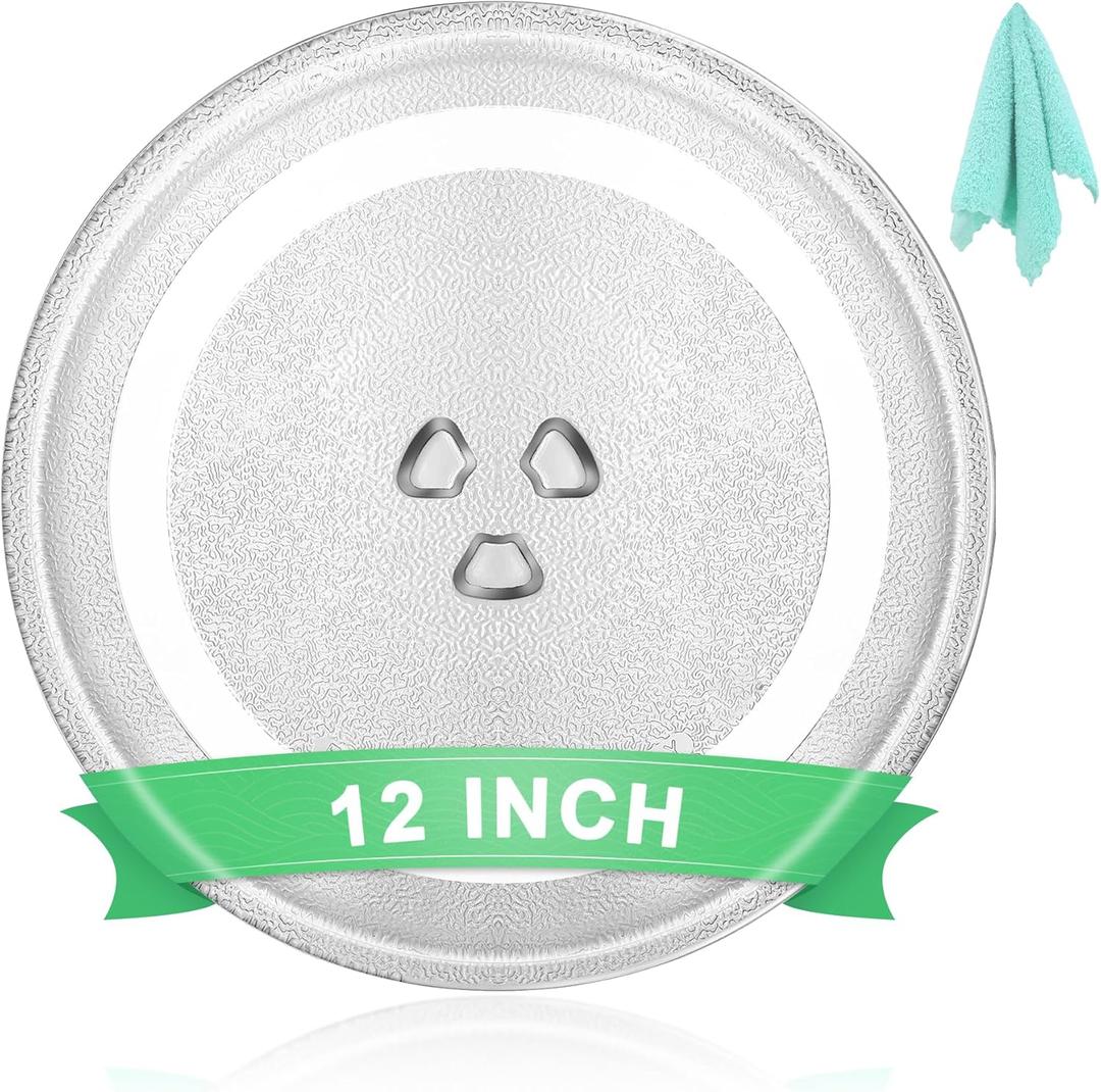 12" Microwave Plate Replacement Glass Turntable| Fits LG,GE, Panasonic, Frigidaire, Farberware & More