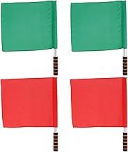 BESPORTBLE Hand Signal Flags for Referees: 4 Pcs Stainless Steel Referee Flags for Soccere Football Volleyball and Sports Field