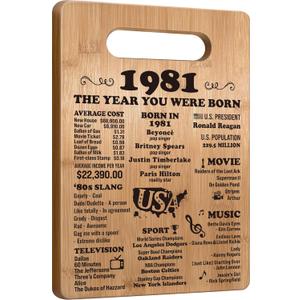 45th Birthday Gifts for Women Men, 1981 Birthday Gifts for Her Him, 45 Years Old Gifts, 45th Birthday Gift Ideas, 45th Birthday Decorations for Women Men, Back in 1981 Cutting Board Gifts