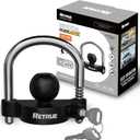 RETRUE Universal Coupler Lock Trailer Locks Ball Hitch Trailer Hitch Lock Adjustable Security Heavy-Duty Steel fits 1-7/8 Inch, 2 Inch, 2-5/16 Inch Couplers, Black