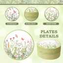 BHHQHH 100pcs Floral Paper Plates 9 inch Wildflower Party Plates Disposable Spring Summer Dinner Paper Plate for Birthday Wedding Baby Shower Tea Party Bridal Shower