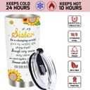 AREOK Sister Gift From Sisters, Birthday Gifts for Sisters - To My Big Little Sister Gifts, 20 OZ Stainless Steel Insulated Travel Coffee Tumbler Cup