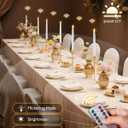 otnofok 10.5" Flameless Taper Candles, 6 Pack Battery Operated Plastic LED Candlesticks with Remote, 3D Flickering Flame for Wedding, Christmas Decor, White (Rechargeable Batteries Not Compatible) (Remote Control-3000K)