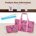 American Mahjong Tile Set with Pink Printed Carrying Bag, 166 Premium White Tiles, 4 All-in-One Color Racks/Pushers, Mah Jongg Sets, Complete Mahjong Game Set for Travel