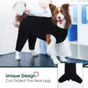 Kuoser Dog Surgery Suit Female Spay Male Neuter, Dog Leg Sleeve to Stop Licking Soft Dog Onesie for Abdominal Wound, Dog Recovery Suit Rear Leg Sleeves Pet Elbow Brace Protector Dog Pants, Black XL