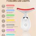 Red Light Therapy for Face and Neck, 7 Color Light Based Face Massager Tool, Portable Skin Care Tool for Firming, Tightening and Lifting, Gifts for Women & Men (White)