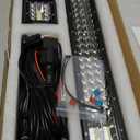 20 inch LED Light Bar and 2PCS 4 Inch LED Pods with Switch 20AWG 3 Leads Wiring Harness Kit Triple Row Spot Flood Combo Light Bar Pods Kit for Off Road UTV ATV Pickup Trucks Boat