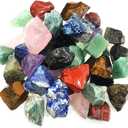 3 LB Bulk Rough Stone Mix Large 1" Natural Raw Crystals for Tumbling Cabbing Polishing Wire Wrapping (Multiple Color)
