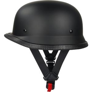 German Half Helmet, Adult Summer Handmade Personality Vintage Casco , Motorcycle Helmet Scooter Cool Helmet for Men and Women (Black, Large)