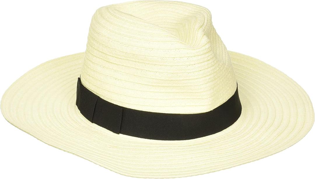 San Diego Hat Company Women's Paperbraid Fedora with Bow Band (Ivory)