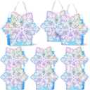 Kolldenn 24 Pcs Christmas Holographic Snowflake Gift Party Bags Snowflake Princess Party Favors Candy Treat Goodie Bags with Handle for Wedding Holiday Birthday Supplies