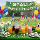 Domensi 24 Pack Soccer Party Straws with Toppers for Sports Party Favors, Soccer Ball Themed Decorations, Fun Reusable Cute Silly Football Themed Plastic Straws for Game Day, 10.6 in / 27 cm long