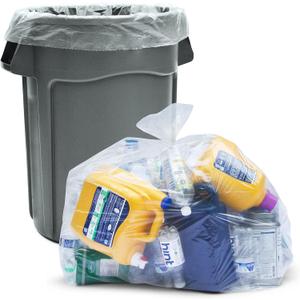 Veska 30-33 Gallon Clear Trash Bags Heavy Duty (Value Pack 100 Bags w/Ties) Large Clear Plastic Recycling Garbage Bags. Large Trash Bags 30+, 32 Gallon