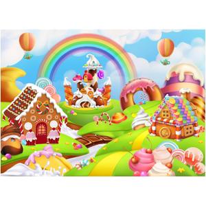 82.7"x59" Candyland Backdrop Gingerbread Party Banner Decorations Candy Land Background, Kids Baby Shower Birthday Decorations Photography Photo Booth Props Sweet Supplies 82.7"x59" Candyland Backdrop Gingerbread Party Banner Decorations Candy Land Background, Kids Baby Shower Birthday Decorations Photography Photo Booth Props Sweet Supplies