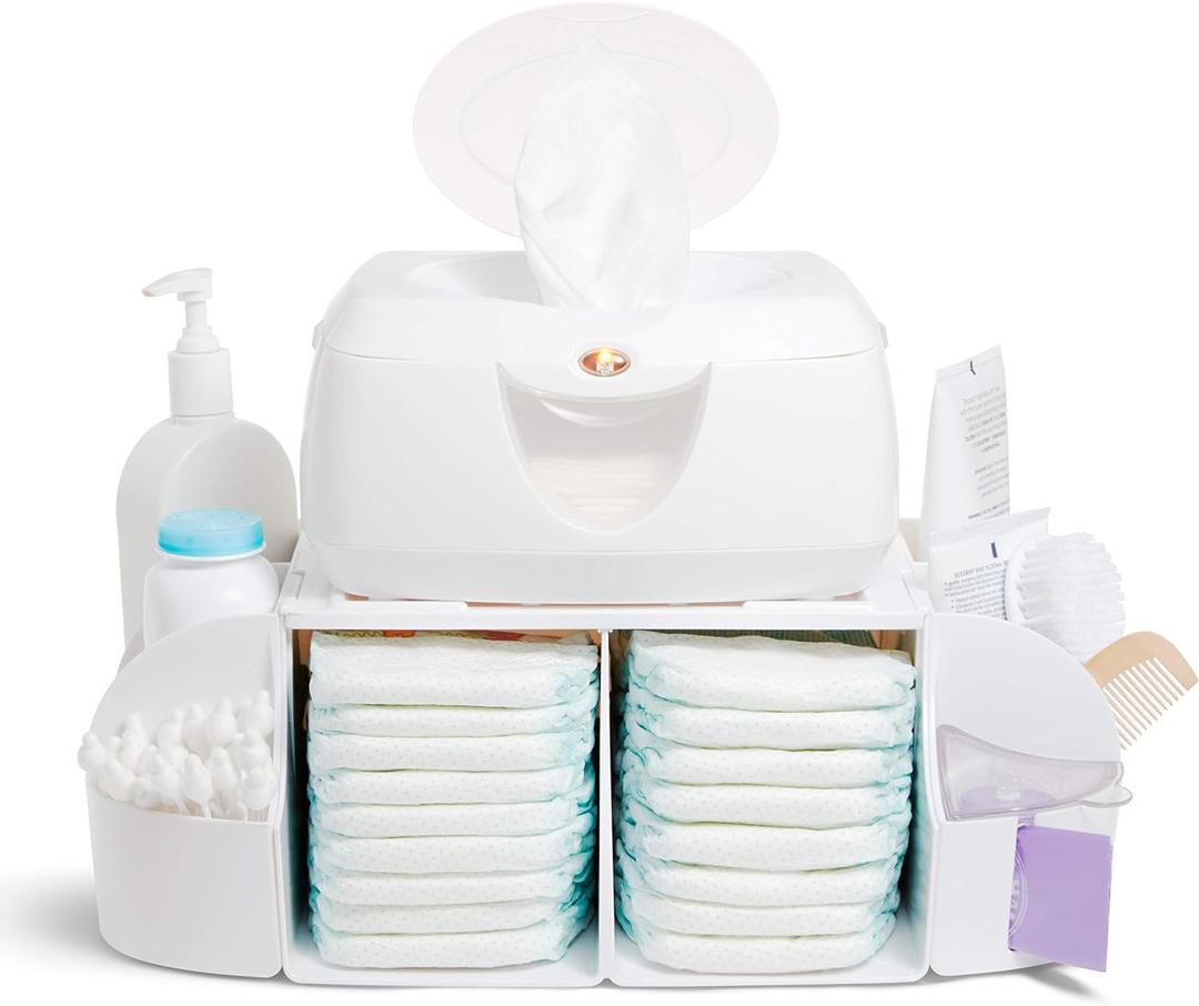 Munchkin Diaper Change Organizer, Green/white