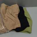 3 Pack 3/4 Length Sleeve Tops for Women Ribbed Scoop Neck Slim Fitted T-Shirts Summer Casual Basic Tight Tees (Large, Black, Matcha Green, Khaki)