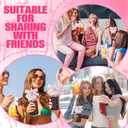 Pink 24 Pcs Bow Gift Cups Bulk for Women Girls Birthday Party Favors Supplies 14 oz Reusable Plastic Tumbler Cup with Lids Straws Pastel Coquette Bow Gifts Cups for Party Decorations