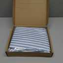 Amazon Basics Breathable, Brushed Microfiber Wrinkle Resistant 3 Piece Bed Sheet Set with 14-Inch Deep Pockets, Twin, Dusty Blue Pinstripe, Printed