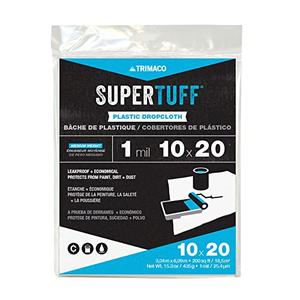 Trimaco 03306 SuperTuff Plastic Drop Cloth, 10-feet x 20-feet 2Pcs Trimaco 03306 SuperTuff Plastic Drop Cloth, 10-feet x 20-feet 2Pcs