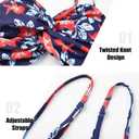 SEAFORM Women's Halter Bikini Tops Push Up Floral Print Swimsuits Top Bow Tie Back Beach Bathing Suits Tops with Padded (Blue)