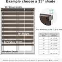 Joydeco No Drill Zebra Blinds for Windows, Cordless Day & Night Dual Sheer Roller Shades, Easy Installation, Free-Stop Lift System, Light Filtering Privacy Blinds for Home(Coffee,28" W x 75" H)