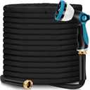 Garden Hose 50 FT - Water Hose 50 FT with 10 Function Nozzles, Non-Expandable, Kink-Free, Durable, Flexible, High-Pressure, Lightweight Garden Hose for Garden, Outdoor, Yard, Lawn, Car Wash