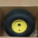 1PCS 15x6.00-6 Lawn Mower Tires, 4 Ply Tubeless 15x6-6 Front Tire Assembly Replacement for Craftsman/John Deere/Cub Cadet Riding Mowers, 570 lbs Capacity, 3" Offset Hub, 3/4" Bushing
