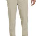 Men's Sweatpants Athletic Pants Joggers with Zipper Pockets Lightweight Quick Dry Workout Track Pants for Gym Running (Large, Khaki)