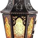 NEEDOMO Hanging Moroccan Lantern, 13.5'' Vintage Metal Candle Holder with 14.8" Chain, Ramadan Lanterns Decorative Indoor Outdoor for Home, Table, Patio, Porch, Christmas,Halloween, Spring (Amber)