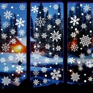 238 PCS Christmas Snowflake Window Clings Decorations, Xmas Window Stickers Decal 8 Sheets