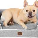 EHEYCIGA Orthopedic Dog Bed for Medium Dogs, Waterproof Memory Foam Medium Pet Beds with Sides, Non-Slip Bottom and Egg-Crate Foam Dog Couch Bed with Washable Removable Cover, Grey (30.0"L x 20.0"W x 6.5"Th)