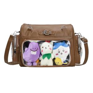 ZAROXOXS Kawaii Y2k Style Ita Bag - Multi-Purpose Backpack Crossbody Bag Shoulder Bag, 5.9'' Doll & Enamel Pin Display