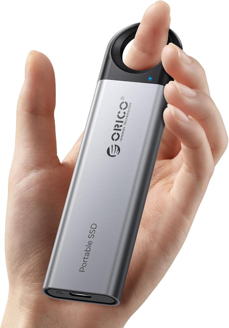 ORICO 1TB External SSD Up to 1050MB/s, Hanging Hole Design Portable Solid State Drive, USB C&A 2 in 1 Cable, Reliable Storage for Type-C Smartphone, Tablets, Laptops - C10