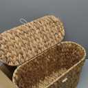 Coeusy Toilet Paper Basket with Lid,Wicker Basket for Bathroom Organizers and Storage,Holds Up to 6 Mega Rolls, Decorative Hand-Woven Rattan Bathroom Decor Accessories,Natural Water Hyacinth