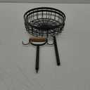 SAYZH 2-Tier Fruit Basket Bowl Vegetable Storage with 2 Banana Tree Hanger and Wood Lift Handle, Kitchen Countertop Metal Wire Basket for Bread Onions Potatoes (Black, 2 Tier)