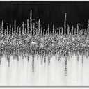 Art Hand-Painted Black and Gray Wall Art Textured Oil Paintings Modern Abstract Wall Art Home Decor 24x60 Inches, 24"L x 48"W