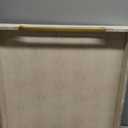 Sagala 20"x20" Extra Large Ottoman Tray with Gold Handles, Ivory Shagreen Leather Decorative Tray for Coffee Table Large Serving Tray for Dinner, Breakfast, Party, Bar (Ivory-Gold, Square 20")