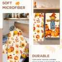 Fall Kitchen Towels Set of 2 - Fall Kitchen Dish Towels 18x26 Inch Microfiber Decorative Autumn Themed Towel for Thanksgiving Harvest, Absorbent Hand Towel with Hanging Loop, Straw Pumpkin