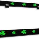 Metal License Plate Frame Shamrock Green Irish Ireland Metal Tag Holder Car Accessories Black 2 Holes 1 Frame