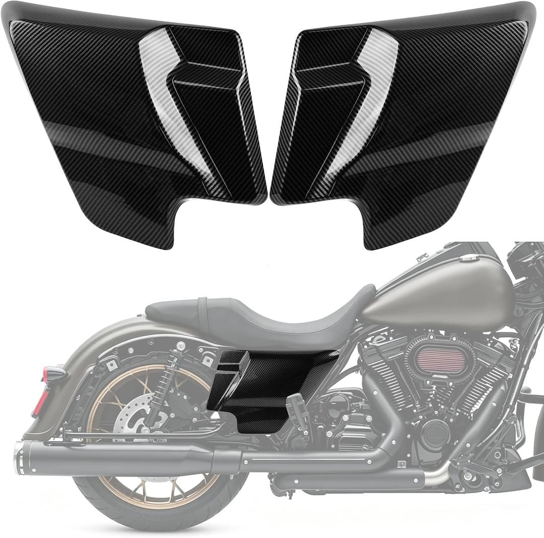 Carbon Fiber Pattern Side Cover Panel for 2009-2026 Harley Touring Road King Road Glide Electra Glide/Street Glide, Left & Right, Ultra Classic Replace of 66048-09 & 66250-09