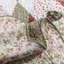 YAYIDAY Quilts Queen Size Patchwork Bedspread Set - 100% Cotton Reversible Breathable Red Star Geometric Quilted Quilt with Pillow Shams Fit All Seasons