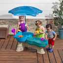 Step 2 Spill & Splash Seaway Water Table for Kids, Two-Tier Outdoor Kids Water Sensory Table with Umbrella, Ages 1.5+ Years Old, 11 Piece Water Toy Accessories, Small Pack