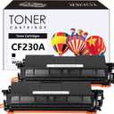 30A CF230A Black Toner Cartridge 2 Pack Compatible Replacement for HP 30A Black Toner Cartridge CF230A CF230X for Use in M227fdw M203dw M227fdn M203dn M227sdn M203d M227 M203 Series Printer