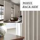 Extra Wide 70 Inch Blackout Curtains 96 Inches Long for Living Room, Rustic Boho Room Darkening Textured Linen Pleated Dining Room Office Insulated Ceiling Track Window Drapes 70"W x 96"L 2 Panels