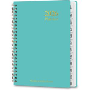 2026 Planner, Weekly and Monthly Calendar Planner, Academic Daily Agenda (Jan 2026 - Dec 2026), Hardcover Planning Notebook for Office Accessories and School Supplies, 8.5" x 11", Light Turquoise
